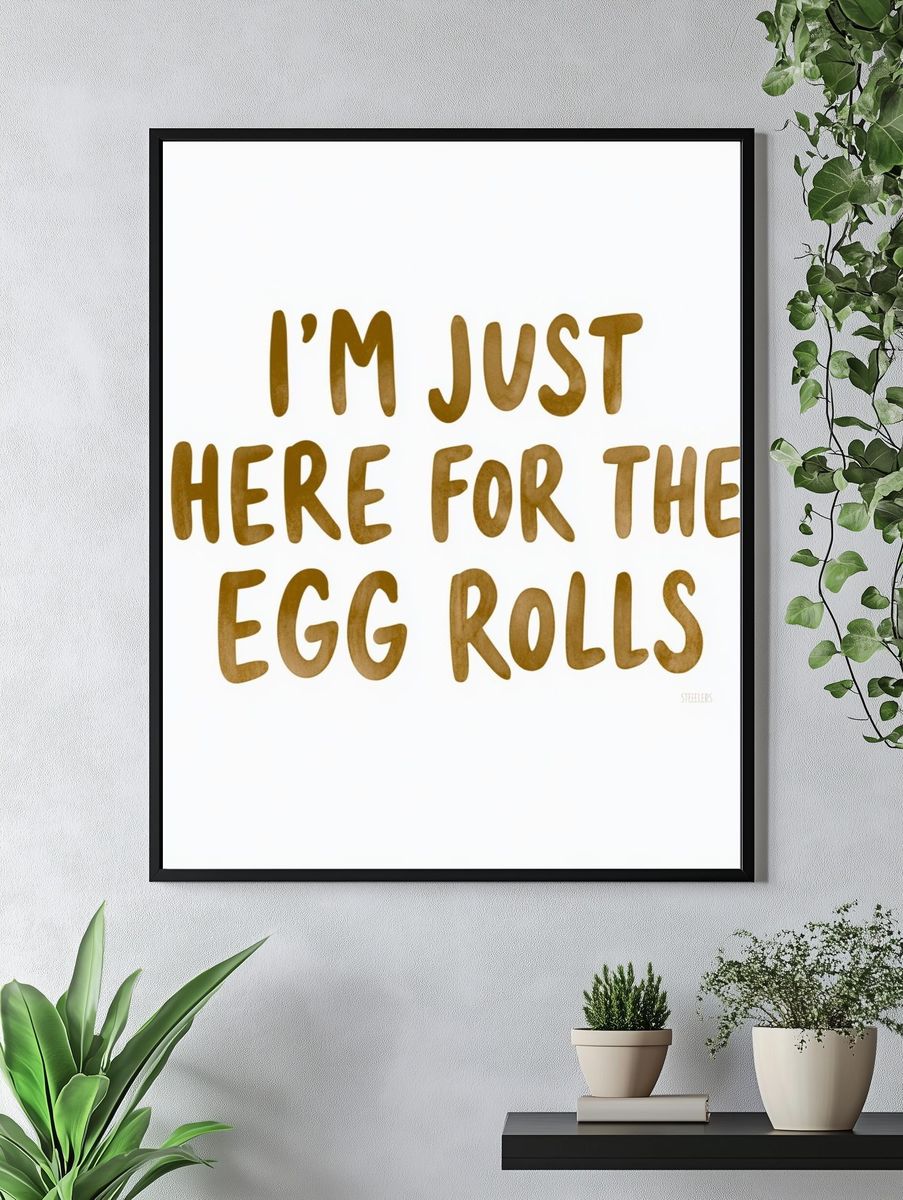 Egg Rolls Typography Poster. — room view 4