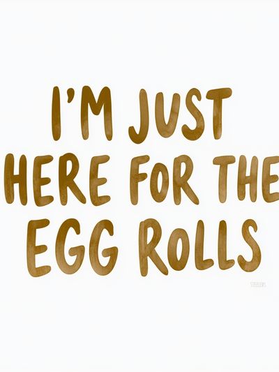 Egg Rolls Typography Poster.
