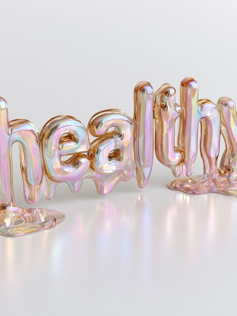 Healthy Iridescent Typography Poster. poster — typography art