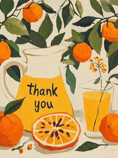Orange Still Life Typography Poster.