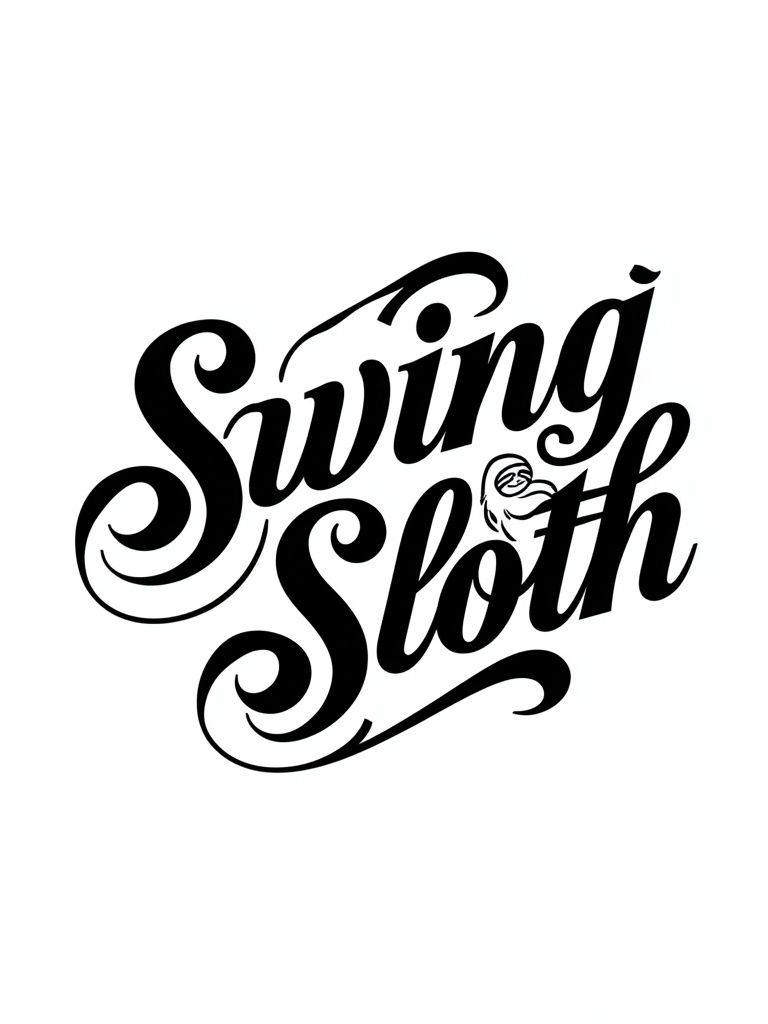 Swing Sloth Typography Poster. poster detail
