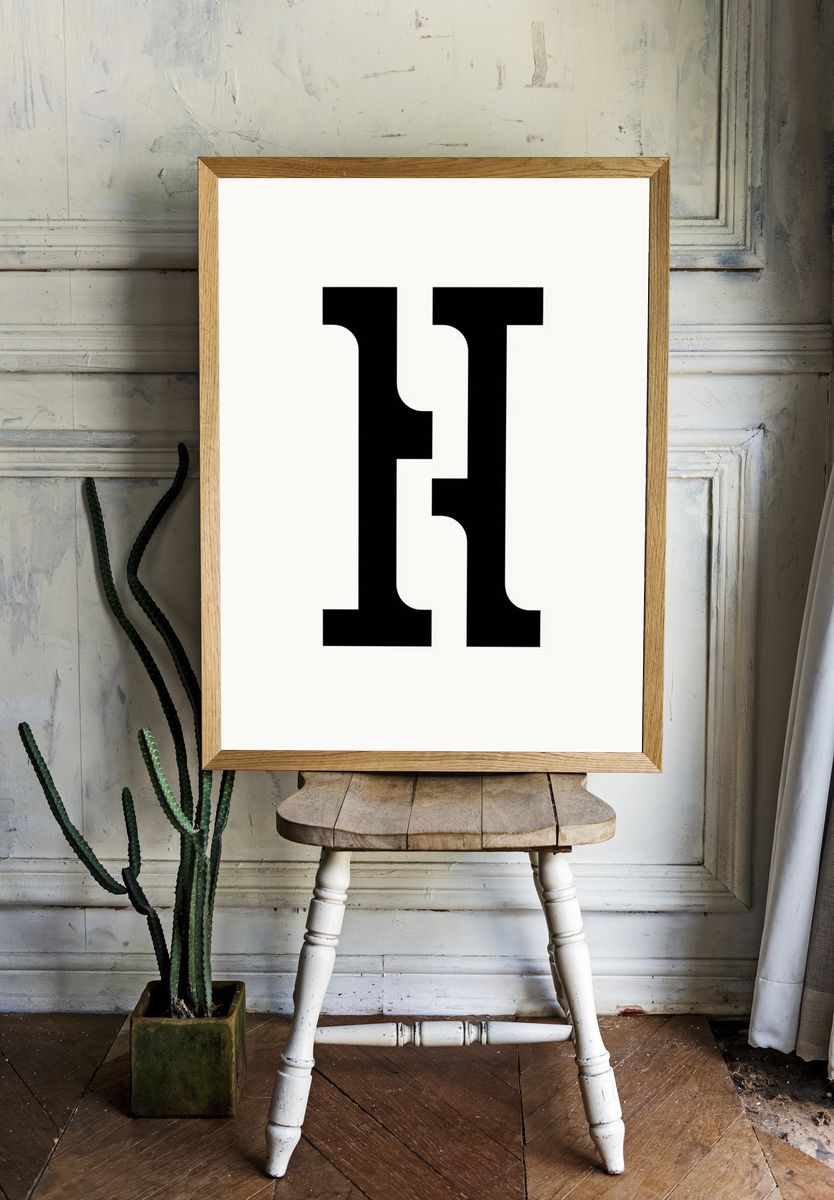 Minimalist H Poster. room preview