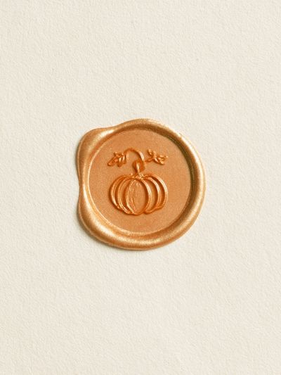 Pumpkin Wax Seal Typography Print.