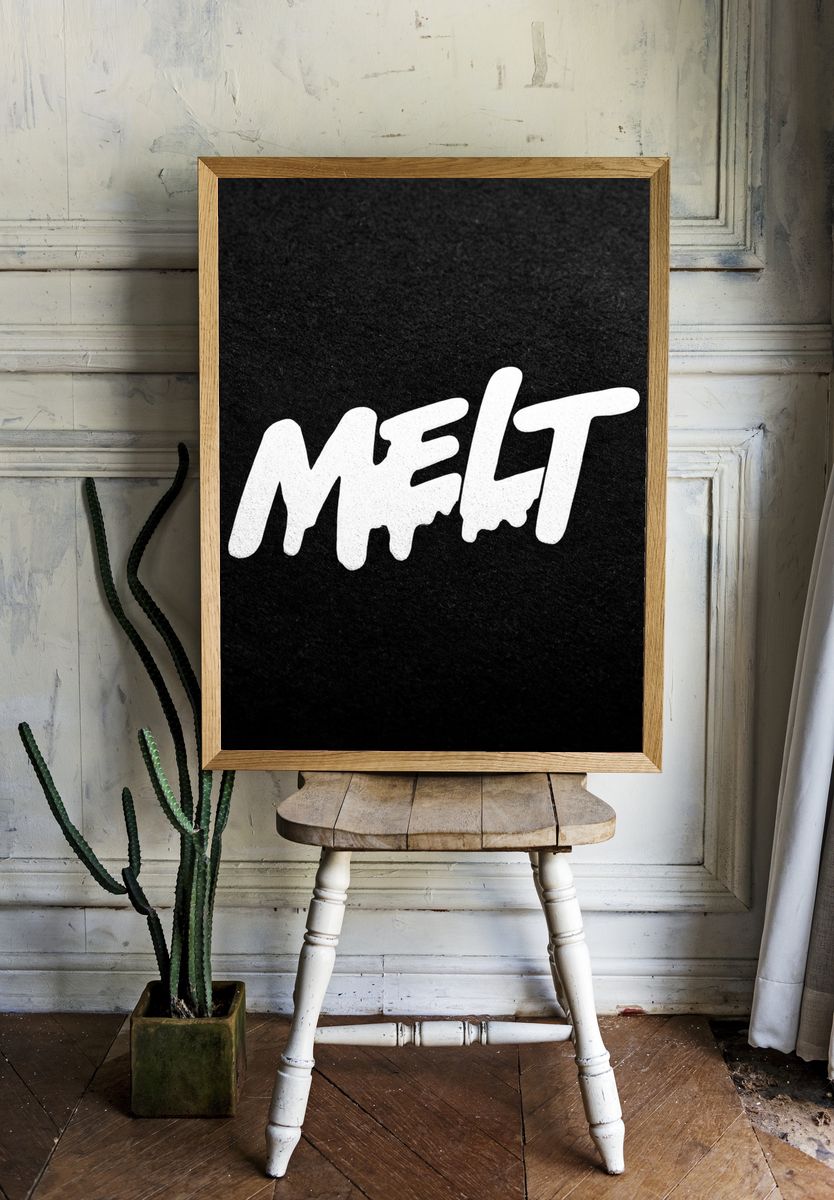 Melt Typography Poster. room preview