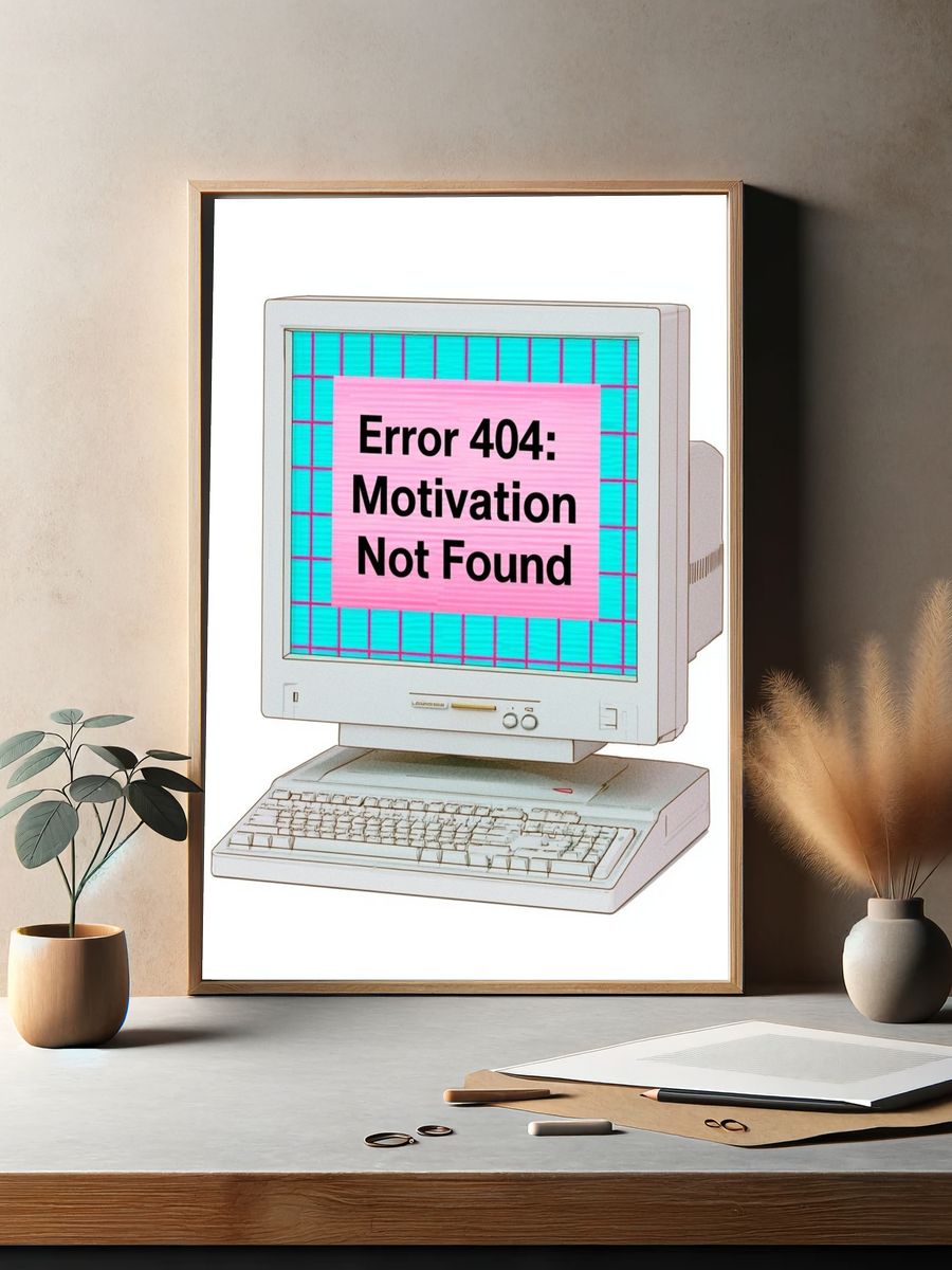 Error 404 Motivation Not Found Poster. — room view 2