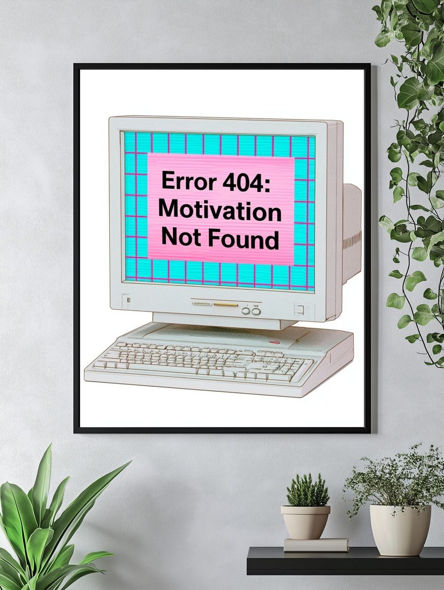 Error 404 Motivation Not Found Poster. — room view 4
