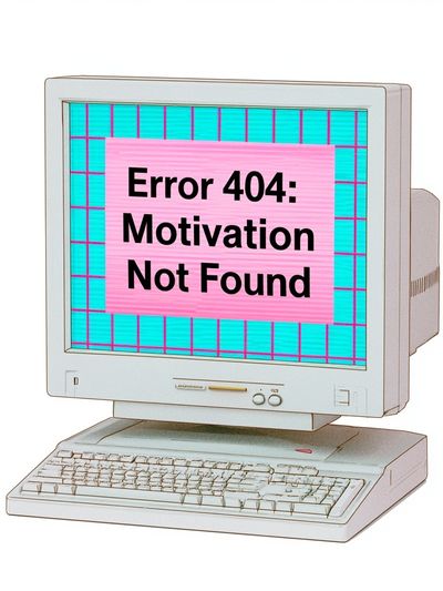 Error 404 Motivation Not Found Poster.