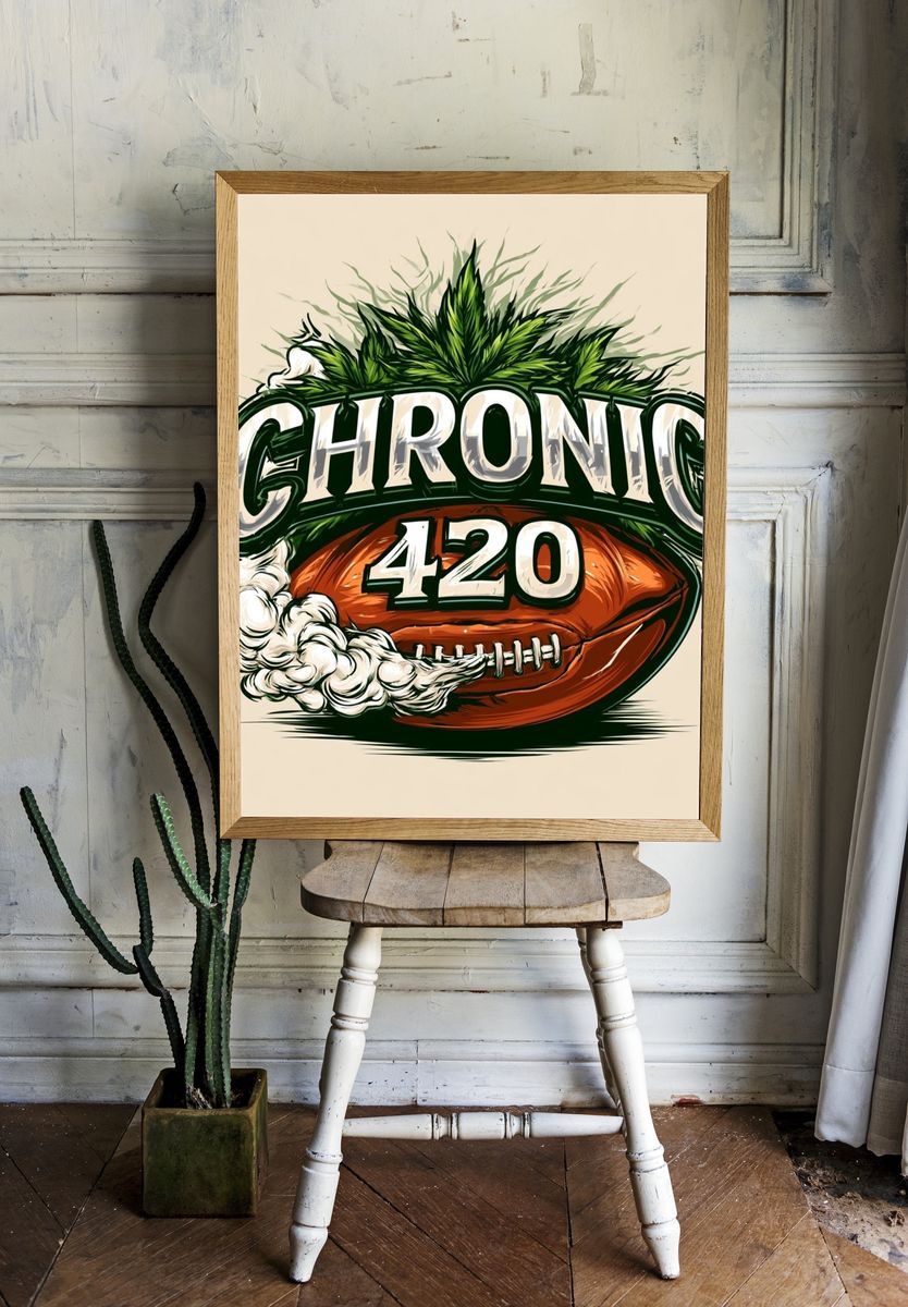 Chronic 420 Cannabis Typography Poster. room preview