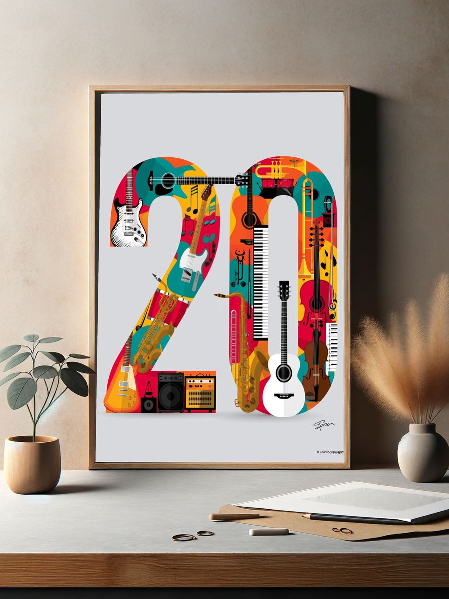 2010 Music Instruments Typography Poster. — room view 2