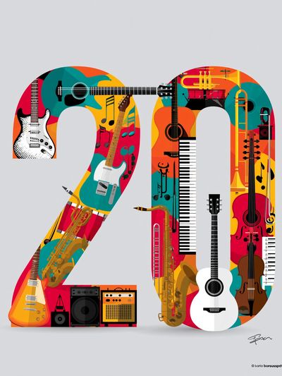 2010 Music Instruments Typography Poster.