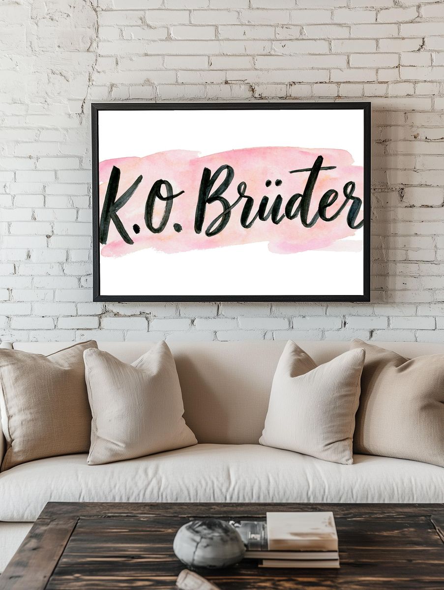 K.O. Bruder Watercolor Typography Poster. room preview