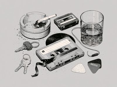Cassette Still Life Typography Print. poster