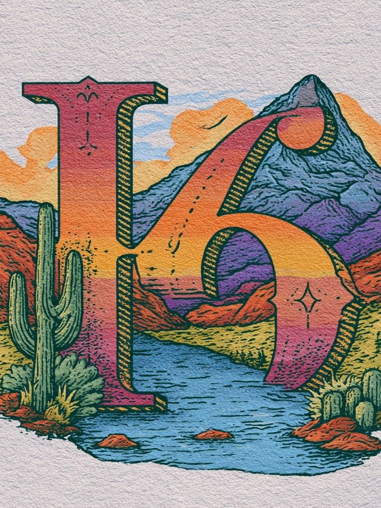 Desert Landscape Typography Poster. poster detail