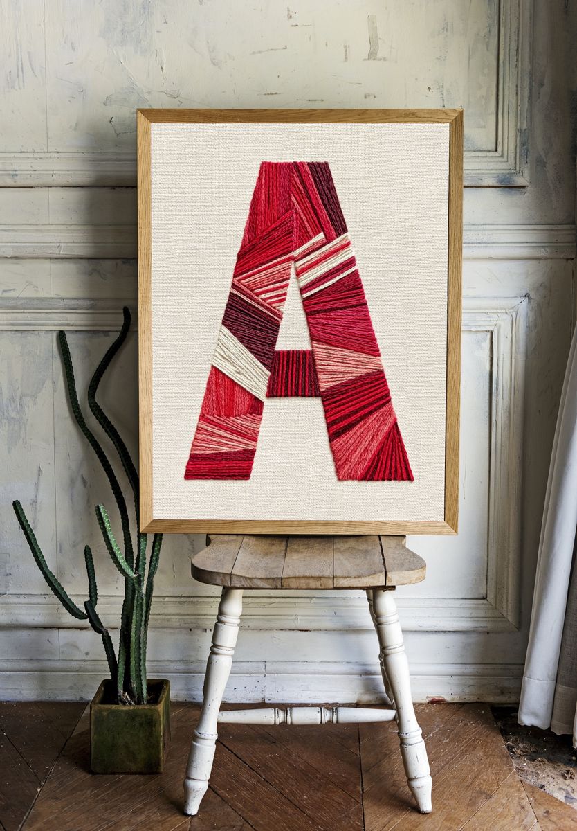 Red Thread Letter A Print room preview