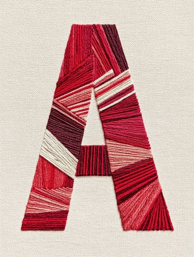 Red Thread Letter A Print