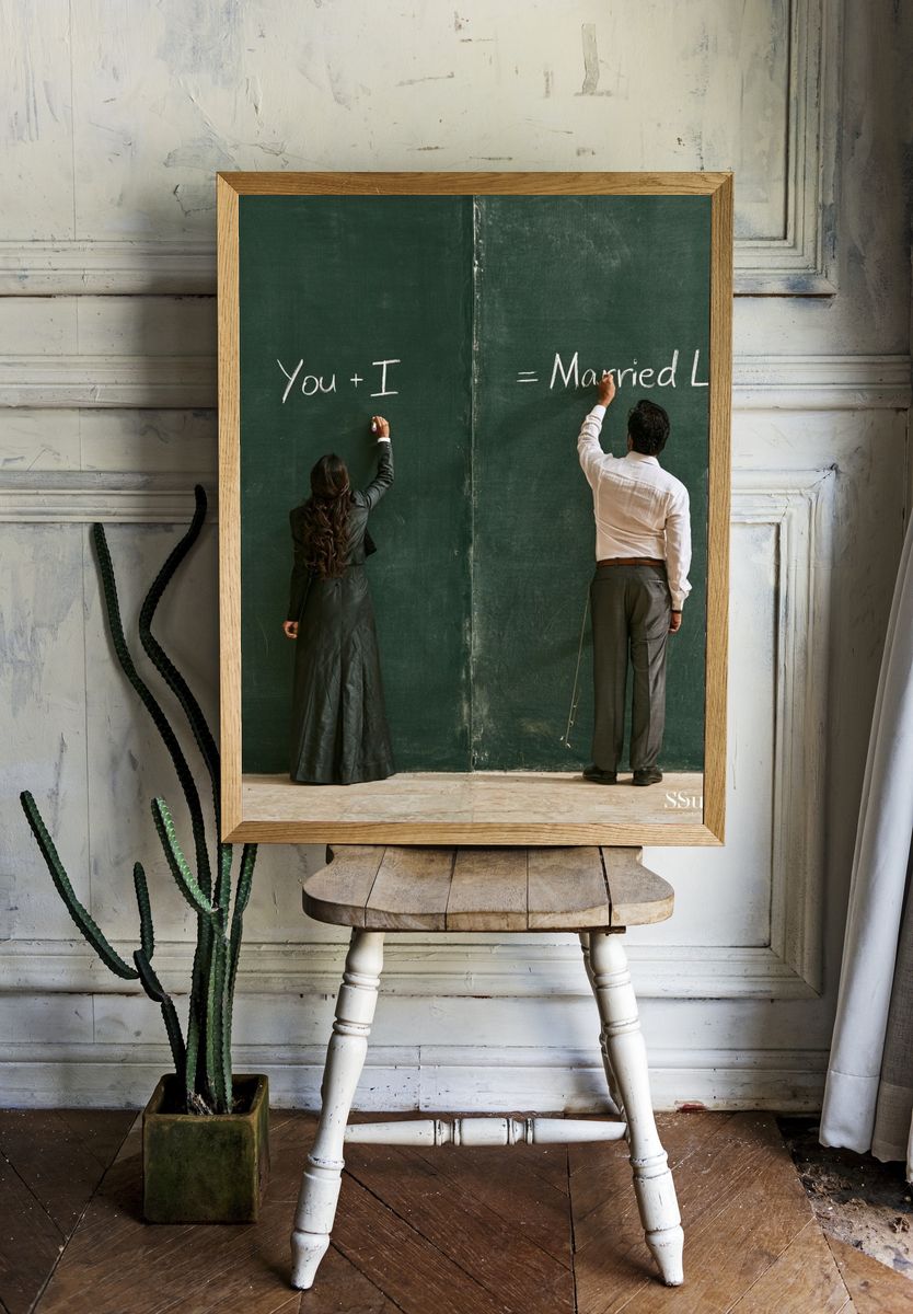 Married Life Chalkboard Poster. room preview