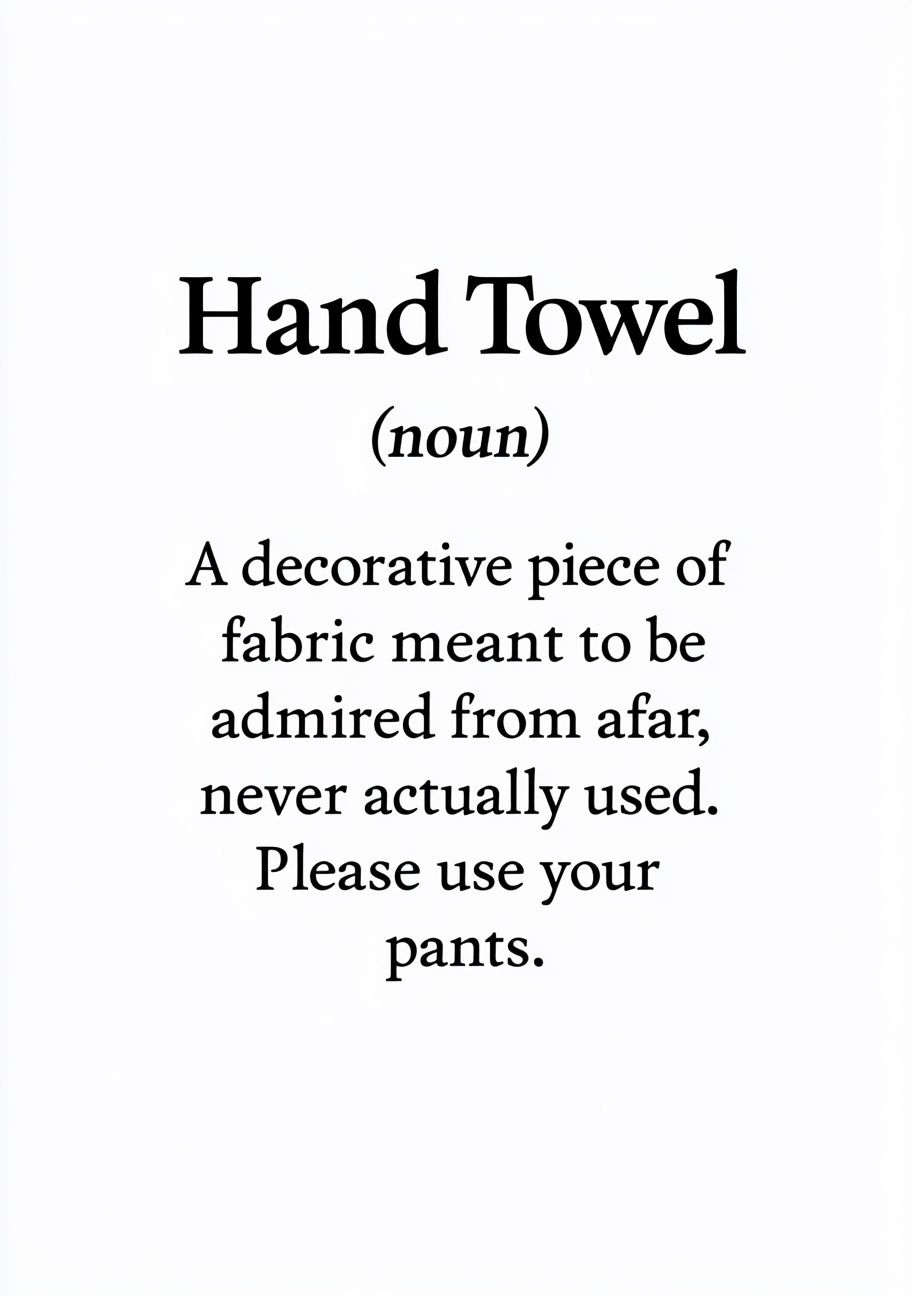 Hand Towel Typography Poster. poster detail