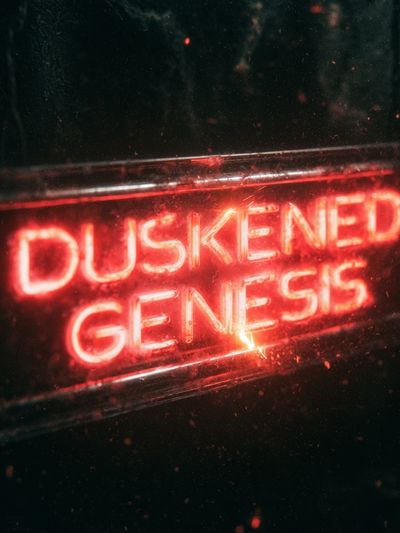 Duskened Genesis Neon Typography Poster.