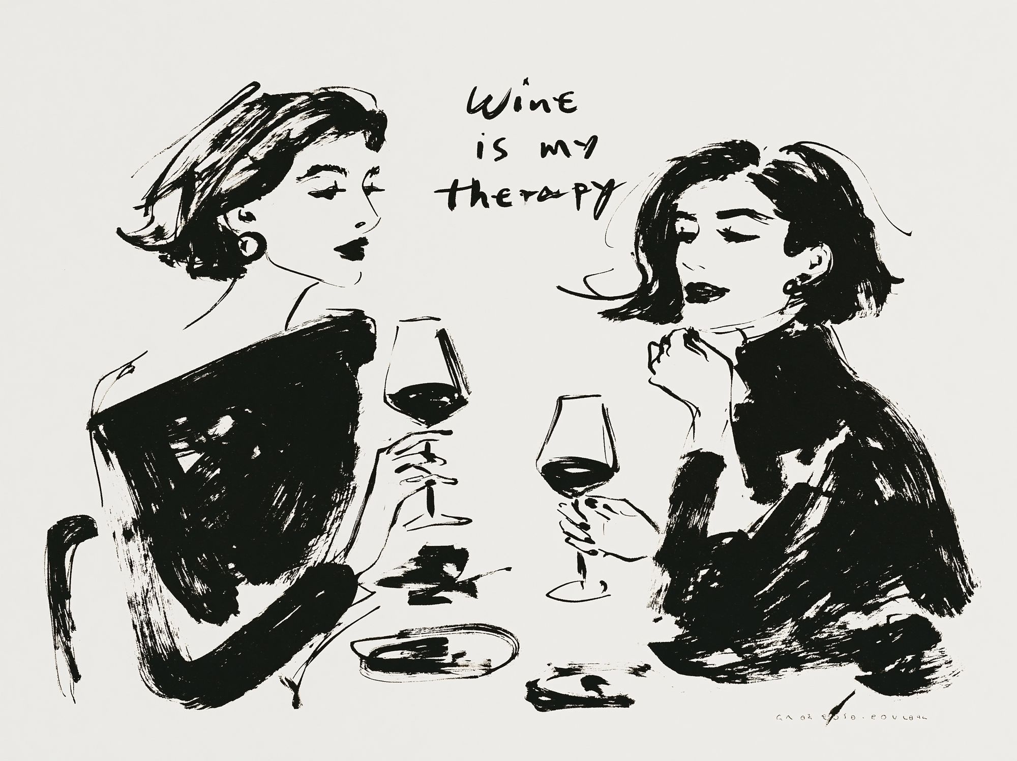 Wine Is My Therapy Typography Print. poster — typography art