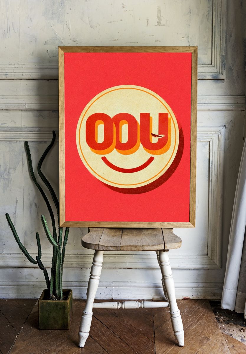 OOU Smile Typography Poster. room preview