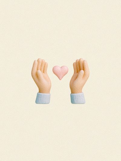 Hands and Heart Typography Print.