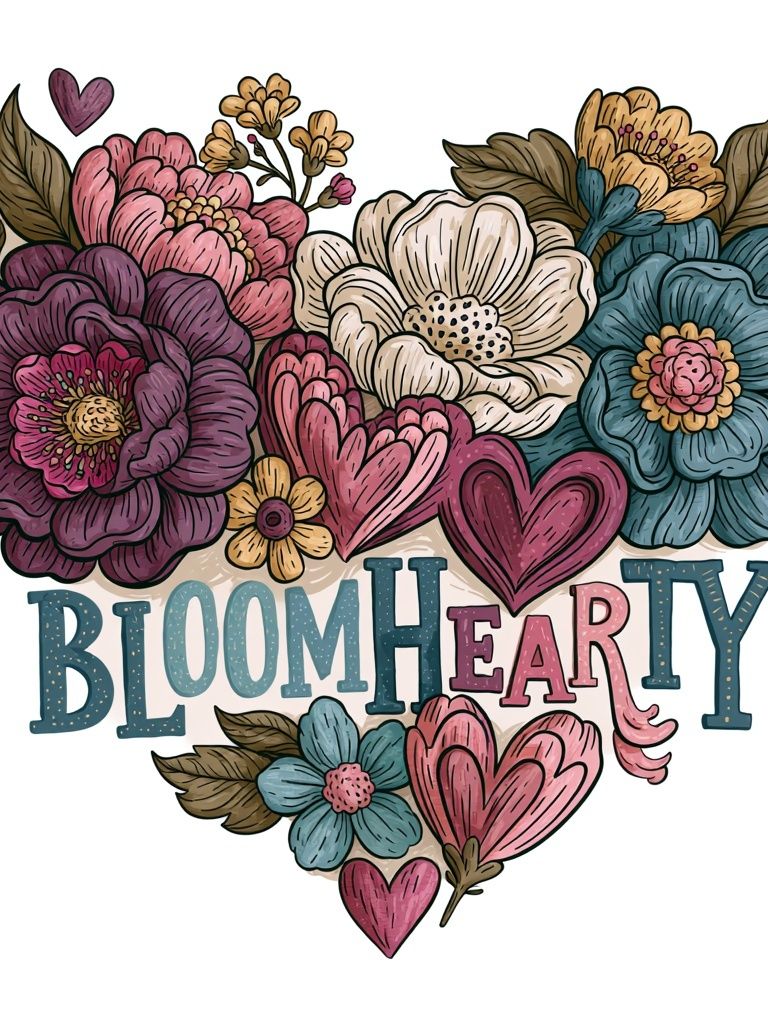 Bloom Heart Typography Poster. poster detail