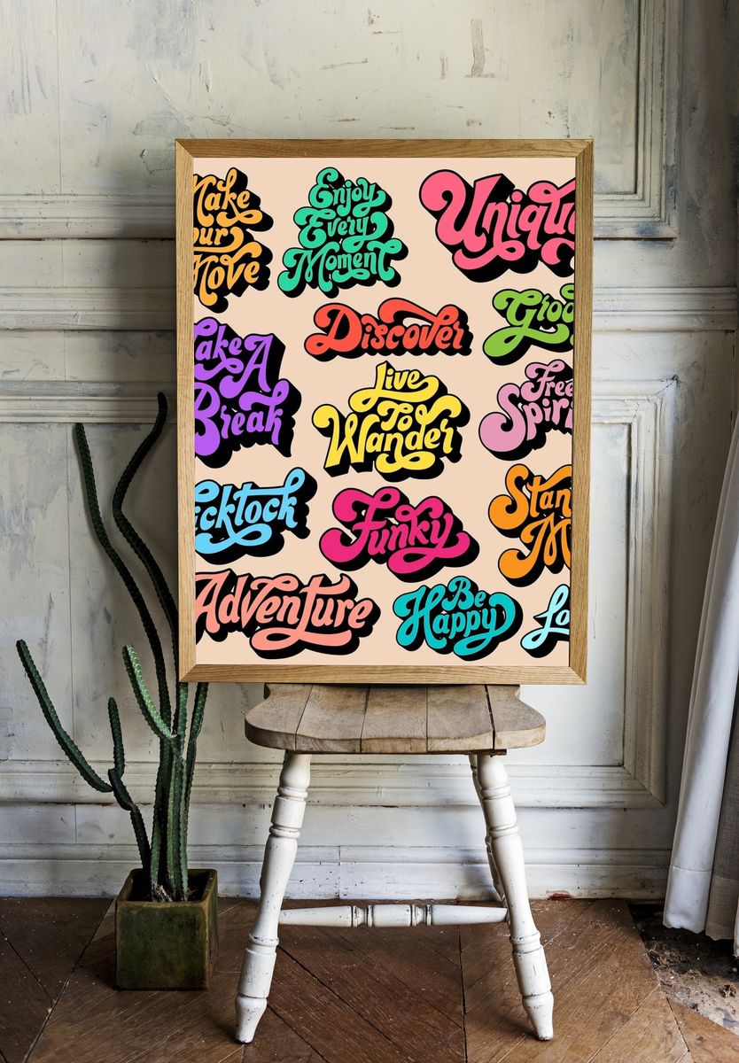 Mixed set of motivational typography. room preview