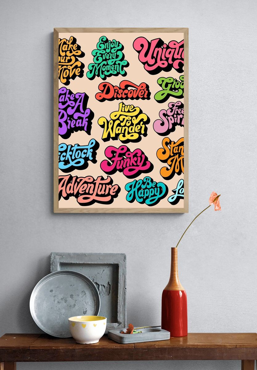 Mixed set of motivational typography. — room view 3