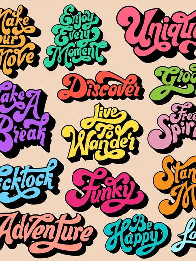 Mixed set of motivational typography.