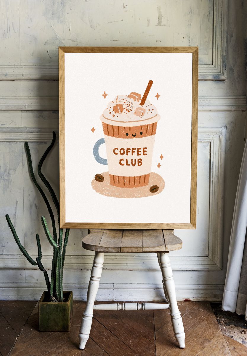 Coffee Club Typography Print. room preview