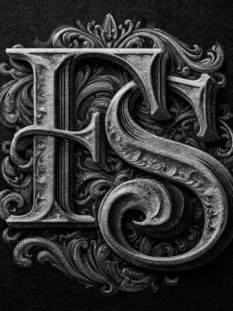 Ornate Monogram Typography Poster. poster — typography art