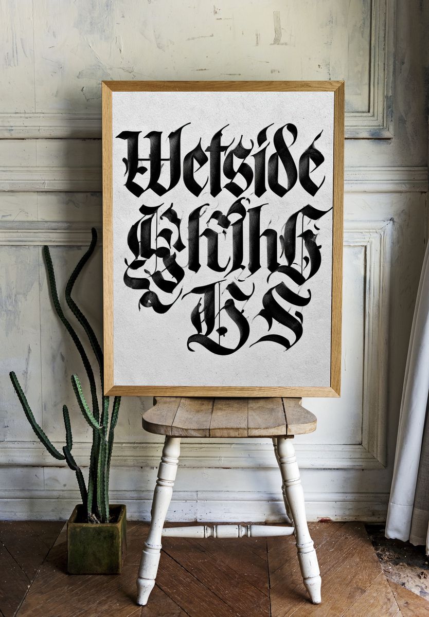Helsinki Gothic Typography Poster. room preview