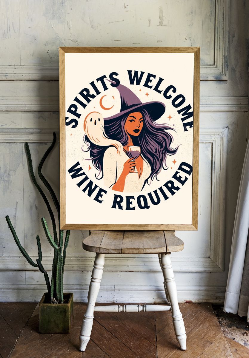 Spirits Welcome Wine Required Poster. room preview