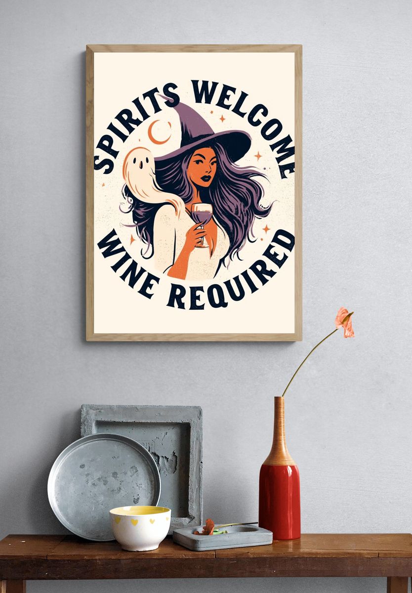 Spirits Welcome Wine Required Poster. — room view 3