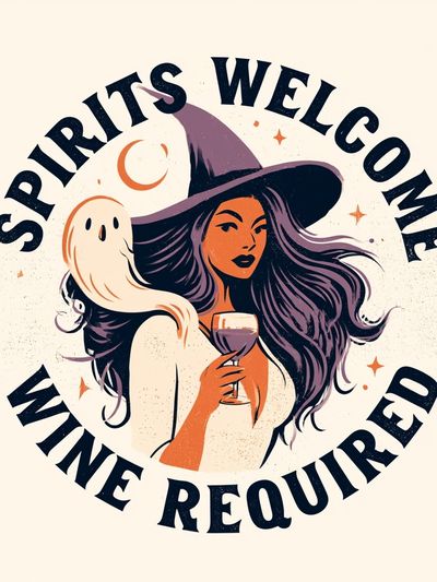 Spirits Welcome Wine Required Poster.