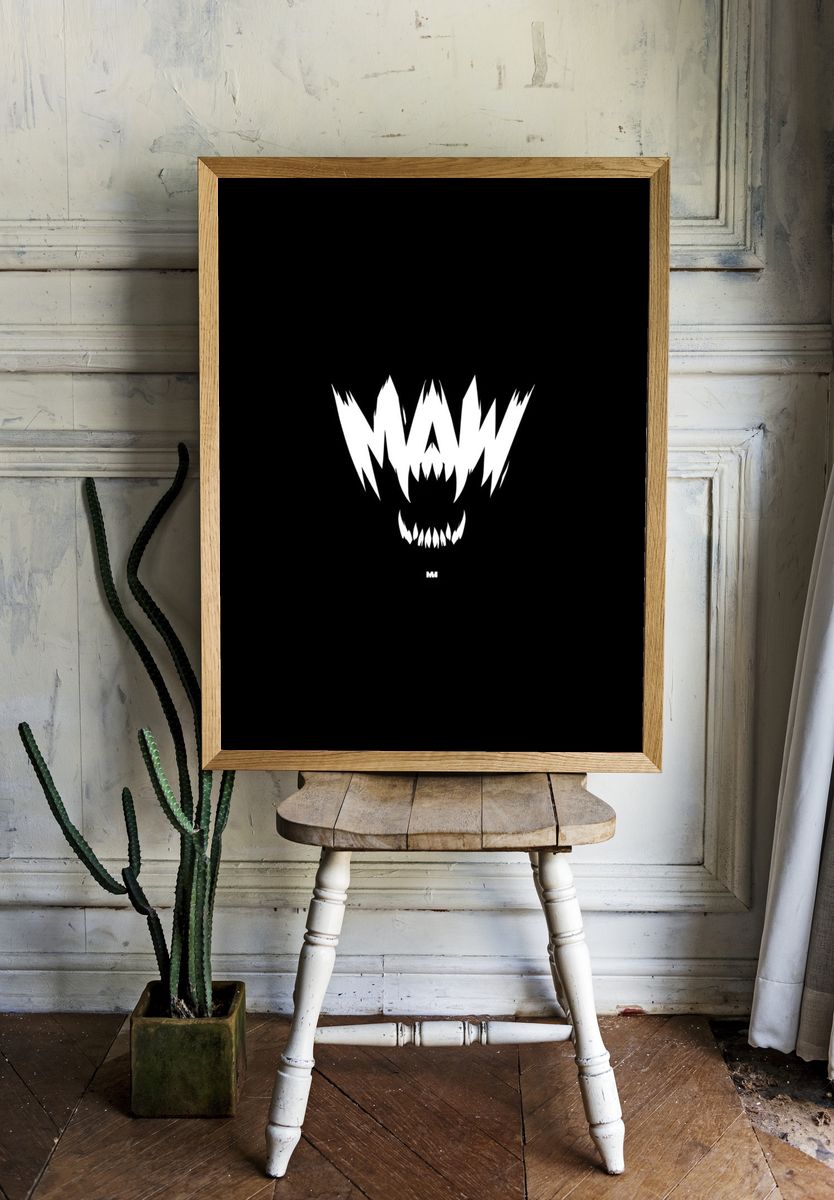 Monster Face Typography Poster. room preview