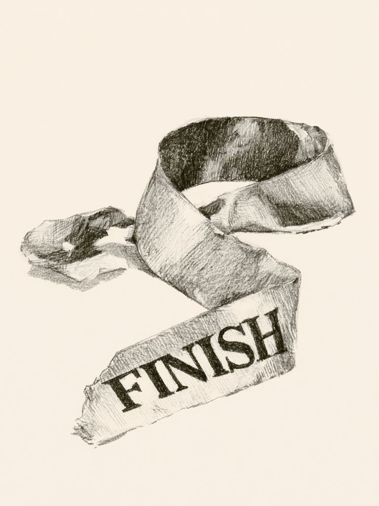 Finish Ribbon Typography Print. poster — typography art