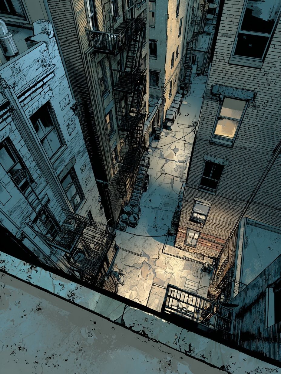 Urban Alleyway — Illustration Print. poster — illustration art