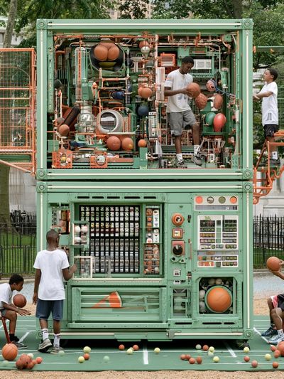 Urban Basketball Court Photography Poster.