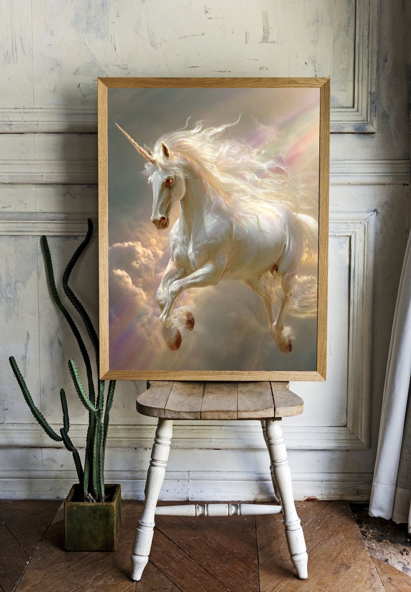 Majestic Unicorn — Fantasy Print. — room view 1