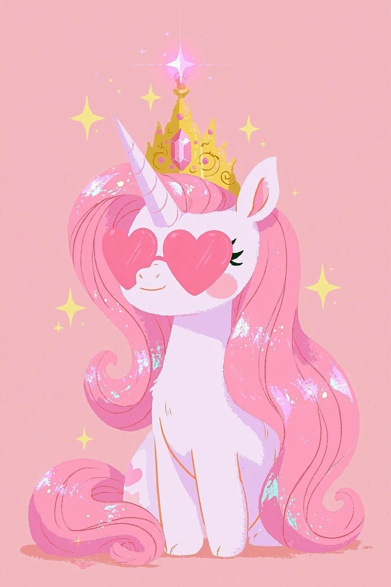 Pink Unicorn Princess Poster. poster — illustration art