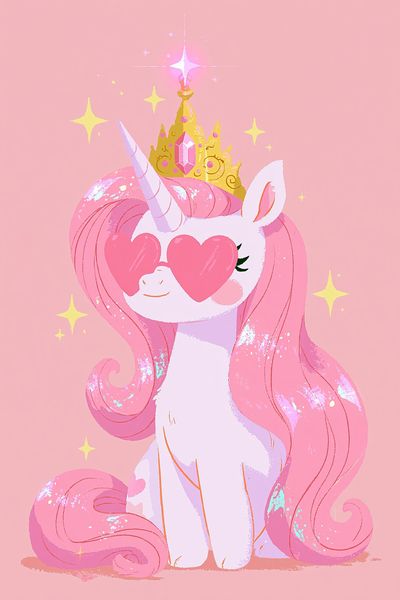 Pink Unicorn Princess Poster.