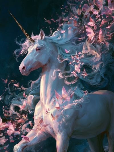 Enchanted Unicorn Digital Art Print.
