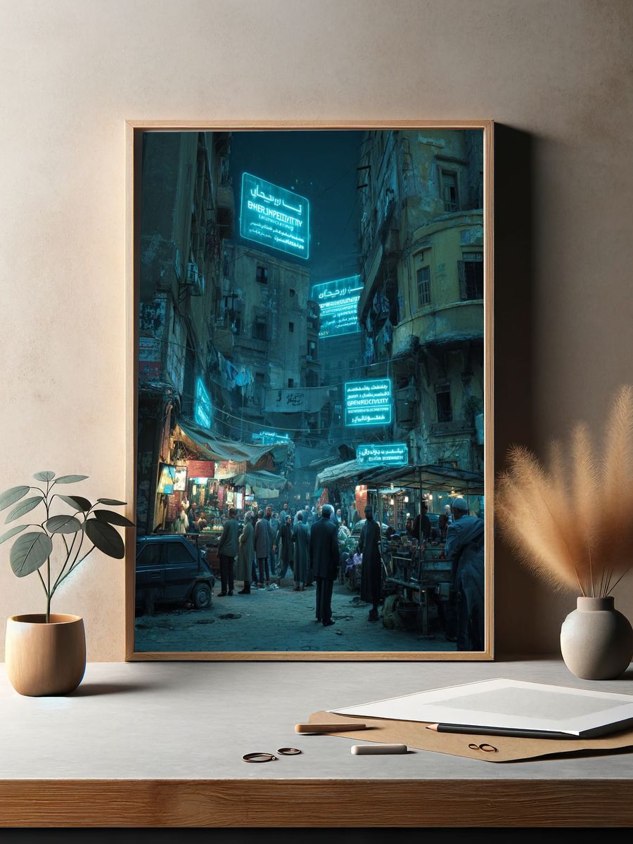 Urban Night Market — Photography Print. — room view 2