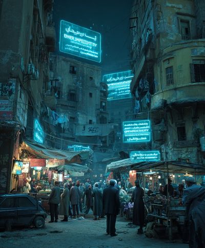Urban Night Market — Photography Print. poster print