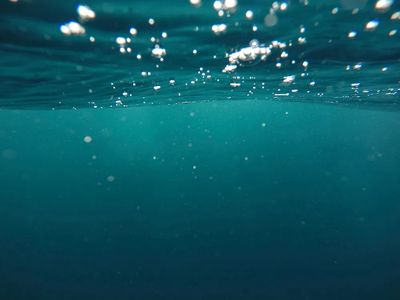 Underwater.