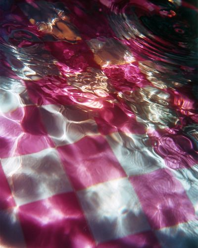 Underwater Pink Checkered Pattern Poster