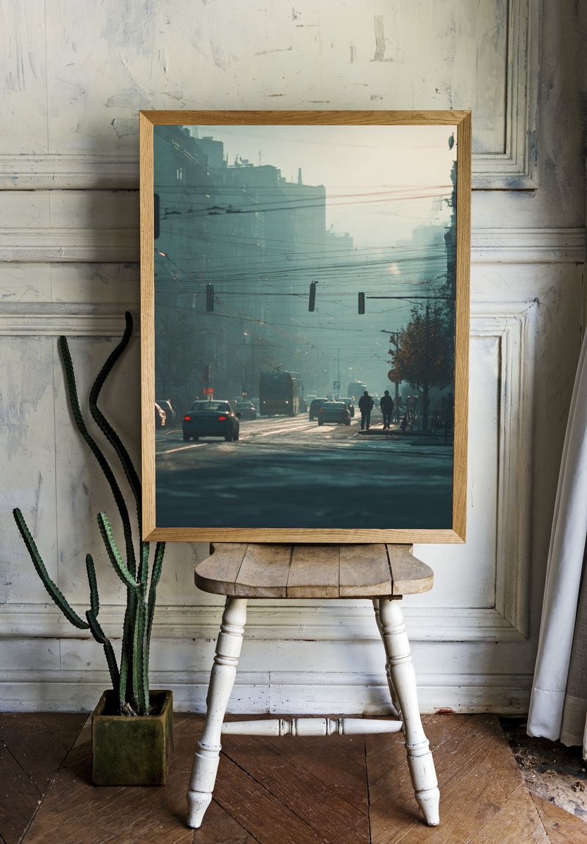 Urban Street at Dusk — Photography Print. — room view 1
