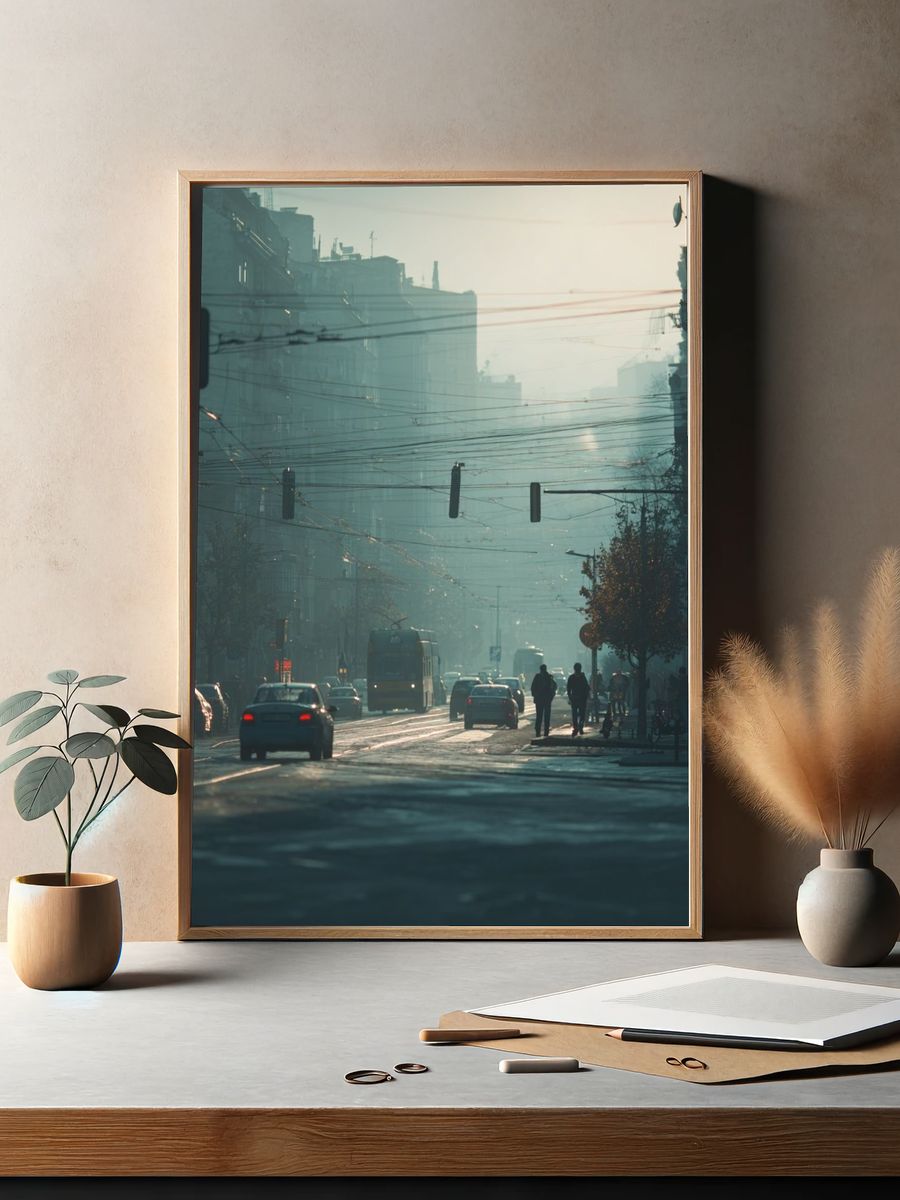 Urban Street at Dusk — Photography Print. — room view 2
