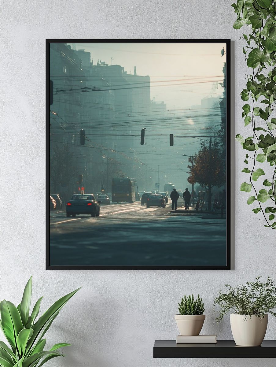 Urban Street at Dusk — Photography Print. — room view 4